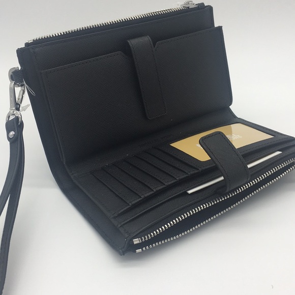 MICHAEL KORS LG DOUBLE ZIP WRISTLET BLACK - Picture 7 of 8